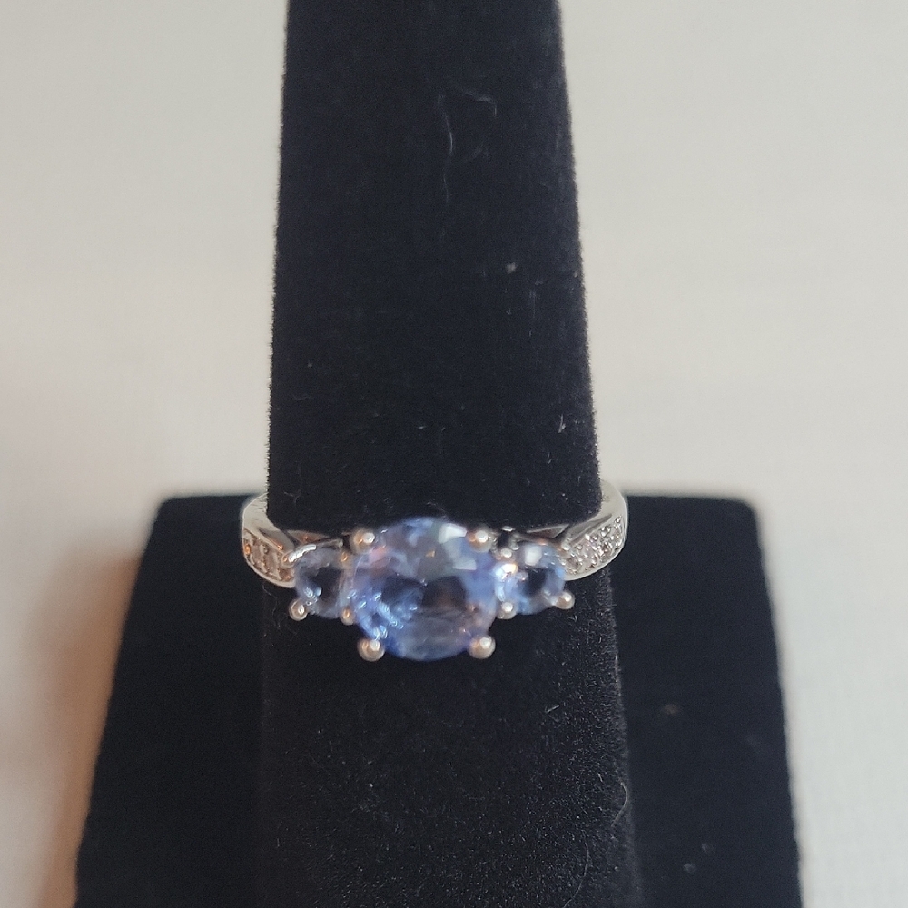Kids Adjustable Light Sapphire Silver Gemstone Ring by Bomb Party NWT
